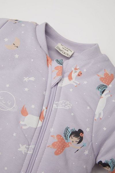 DeFacto Newborn Baby Girl Zippered 2.5 Tog Fiber Print Long Sleeve Sleeping Bag - D2453A524Au