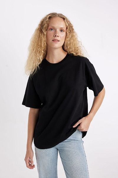 DeFacto Oversize Fit Crew Neck 2-Piece Basic Short Sleeve T-Shirt D2396Axns