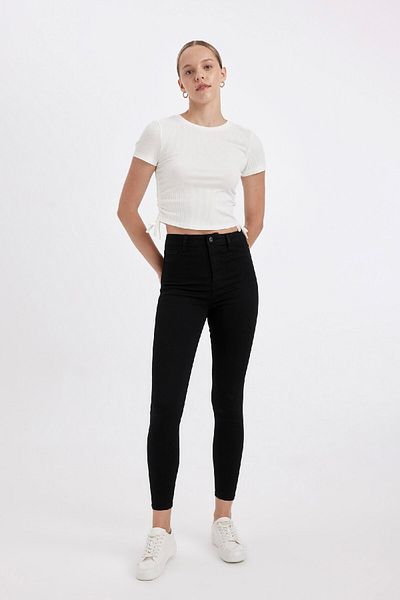 DeFacto High Waist Jegging - Narrow Leg Ankle Length Basic Jeans B7498Ax24Au