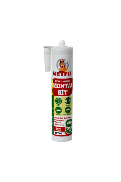 METFİX MONTAJ YAPIŞTIRICI 290 ML BEYAZ - KORNİŞ - EVYE - AYNA VE DEKORATİF DU...