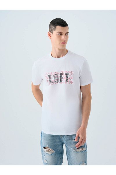 Loft Ανδρικό μπλουζάκι Regular Fit White Lf2038726