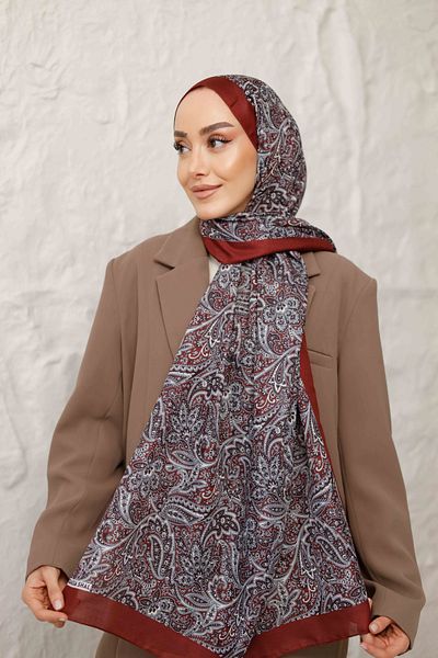 QASSA SHAL Burgundy Series Ethnic Pattern Soft Shawl