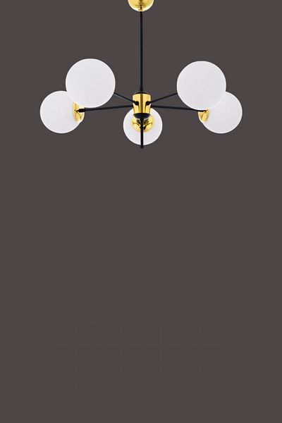 Step Aydınlatma Ava Black-Yellow 5-Arm, Modern Living Room Y. Room O. Room Chandelier