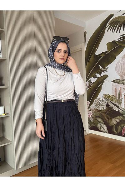 Aselim Hijap Moda Ασπρόμαυρο υφασμάτινο ενεργό σετ