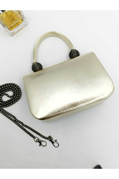 By EDUU Yay Detaylı Gold El ve Omuz Çantası