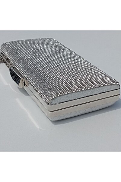 Şarra Gossi Geantă de seară din argint cu pietre