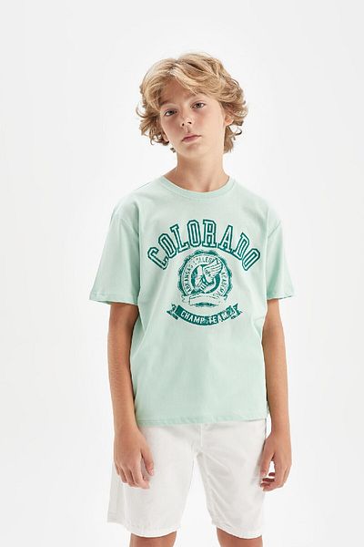 DeFacto Boy's Short Sleeve Crew Neck T-Shirt D2248A824HS