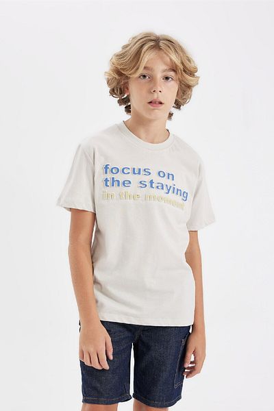 DeFacto Boy's Short Sleeve Crew Neck T-Shirt - D2223A824HS