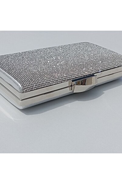 Şarra Gossi Geantă de seară din argint cu pietre