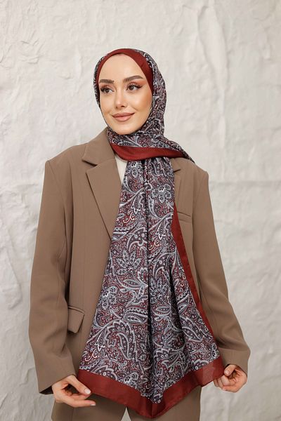 QASSA SHAL Burgundy Series Ethnic Pattern Soft Shawl
