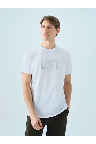 Loft Ανδρικό μπλουζάκι Regular Fit Λευκό Lf2038558