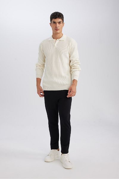 DeFacto Standard Fit Polo Neck Buttoned Knitwear Sweater D1959Ax24Au