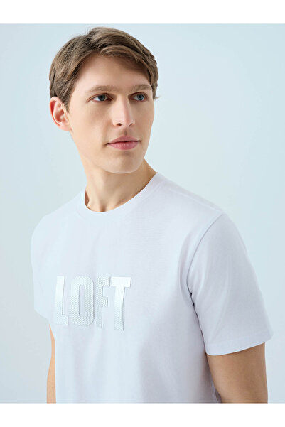 Loft Ανδρικό μπλουζάκι Regular Fit Λευκό Lf2038558