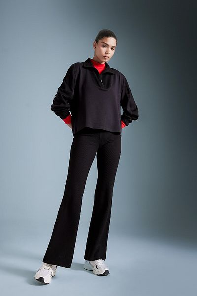 DeFacto Fit Oversize Wide Fit Stand Collar Zippered Modal Athlete Суичър D0388ax24au