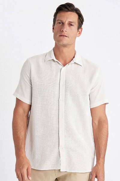 DeFacto Cotton Polo Neck Regular Fit Shirt - Short Sleeve D2924Ax24Sm