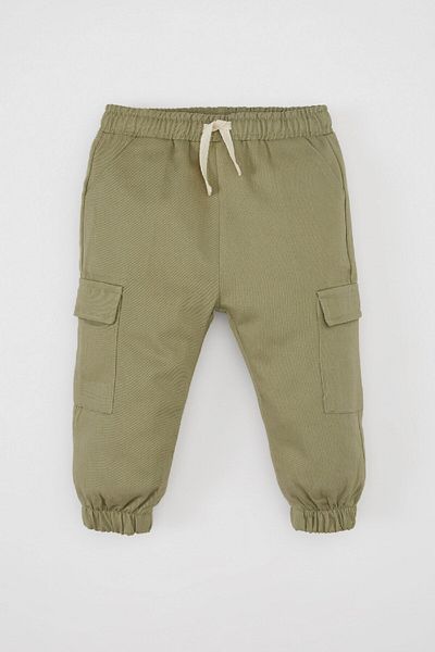 DeFacto Baby Boy 2-Piece Set Crew Neck Printed Sweatshirt Cargo Pocket Elastic Waist Pants