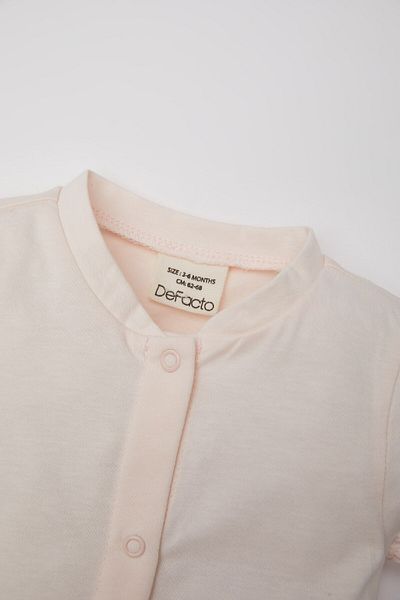 DeFacto Short Sleeve Combed Jumpsuit for Newborn Baby Girl - D2770A524SM