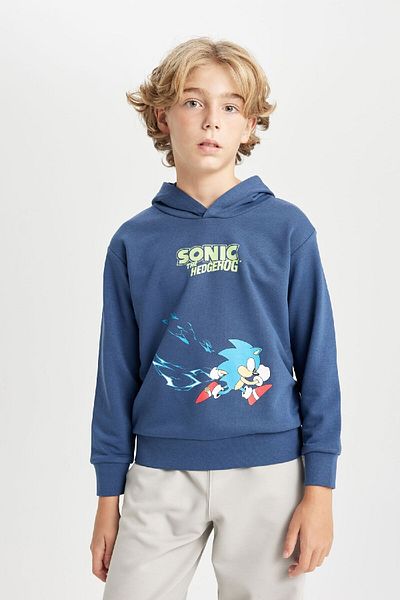 DeFacto Суичър с качулка за момче и щампа на гърба Sonic the Hedgehog - C4520A824Au