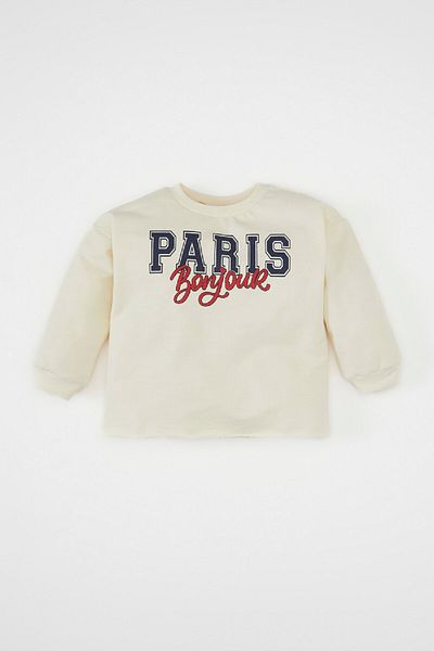 DeFacto Baby Girl Crew Neck Printed Sweatshirt D2184A524Au