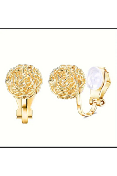 TChic Gold Clip-On Spiral Earrings