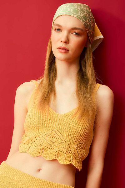 DeFacto V-Neck Regular Fit Crochet Tank Top - Coool D3582AX24HS