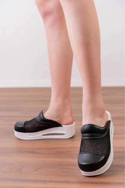 Biocomfort Design Black Mesh Air Max Sole Women's Full Orthopedic Blum Sabo Slippers