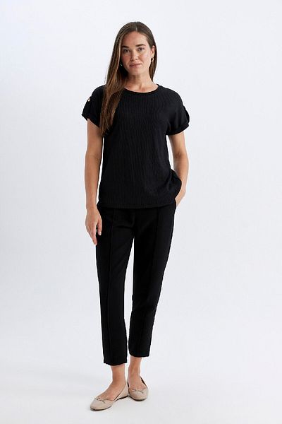 DeFacto Crew Neck Short Sleeve Regular Fit T-Shirt D3198AX24HS