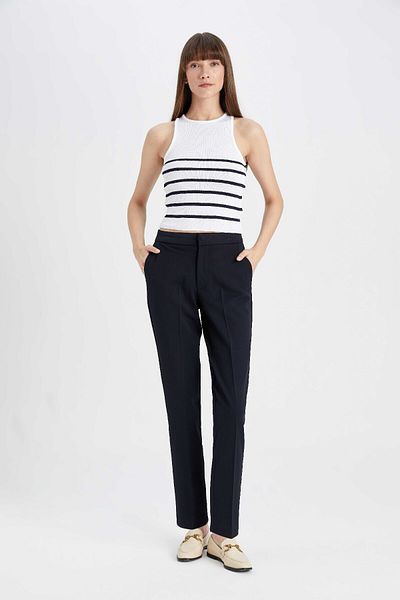 DeFacto Classic Chino Pants Normal Waist Basic Straight Pocket Ankle Length 25K 801005736