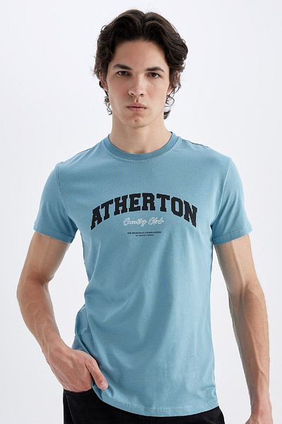 DeFacto Tricou cu mânecă scurtă imprimat cu gâtul rotund, slim fit, C5674ax24hs