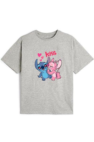 makiteks Tricou Imprimat Fata 5-14 Ani Bumbac Calitate Lilo Stitch