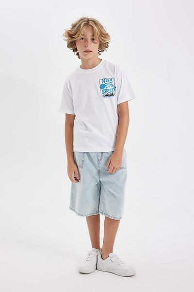 DeFacto Boy - Crew Neck Printed Short Sleeve T-Shirt D2227A824HS