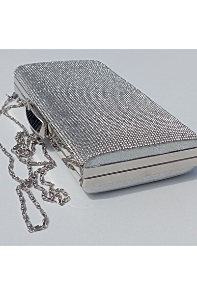 Şarra Gossi Geantă de seară din argint cu pietre