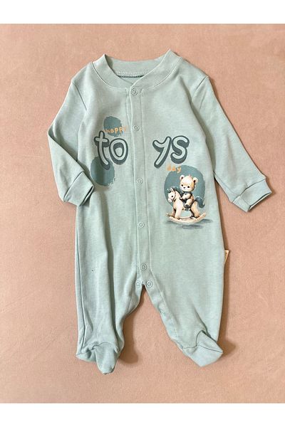 SANTRALBEBE Baby Boy Front Snap Booties Jumpsuit