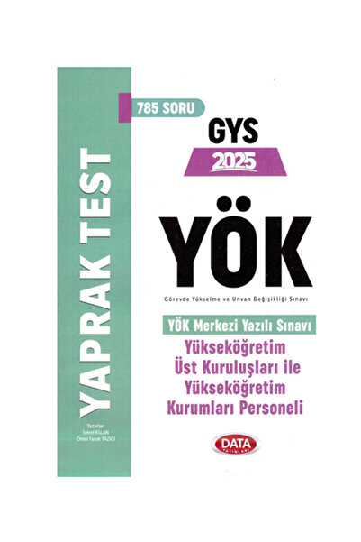 Data Yayınları 2025 Gys Yök Görevde Yükselme Ve Unvan Değişikliği Sınavı Yapr...