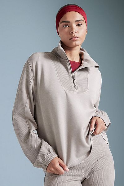 DeFacto Defactofit Oversize Wide Fit Stand Collar Zip Modal Sports Sweatshirt D0388Ax24Au