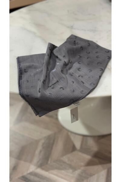 Cacharel B. Logolu İpek Koton Jakar Etol Şal Füme