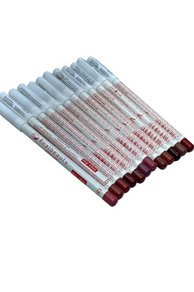 real beauty مجموعة أقلام تحديد الشفاه الاحترافية A المكونة من 12 قطعة