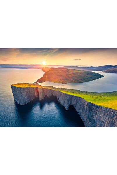 Zumzeria Tablou Canvas Gorgeous Aerial View Of The Lake, 80x50cm, tabloucanva...