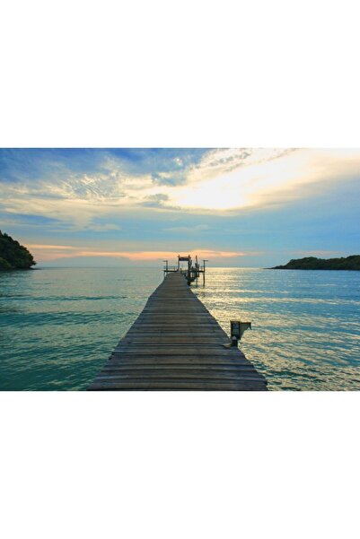 Zumzeria Tablou Canvas Wooden Pier On Top Of The Water, 80x50cm, tabloucanvas...