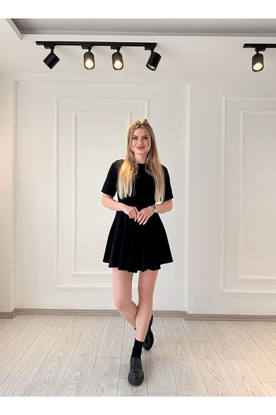 Store Short Sleeve Flounce Dress