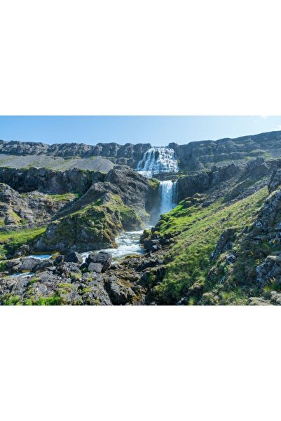 Zumzeria Tablou Canvas The Magnificent Dynjandi Waterfall Panorama, 80x50cm, ...