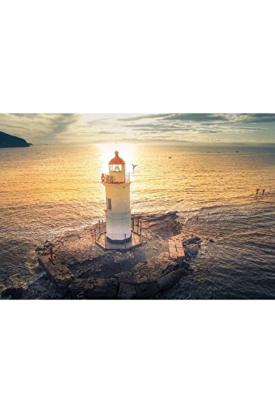 Zumzeria Tablou Canvas Lighthouse In The Middle Of The Sea, 80x50cm, tabloucanvas269, Zumzeria ®