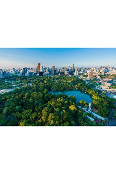 Zumzeria Tablou Canvas Aerial View Of Beautiful Lumphini Park, 80x50cm, tablo...