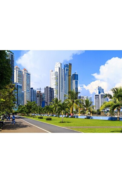 Zumzeria Tablou Canvas Futuristic Bulidings In Summertime, 80x50cm, tabloucan...