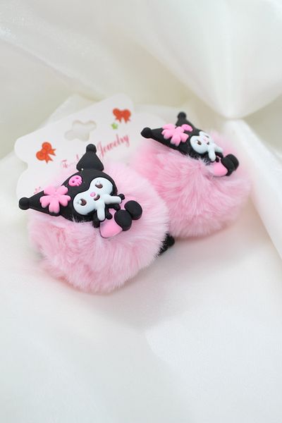 CLARİS Kuromi Model Elastic Pompom Girl's Buckle Girl's School Buckle