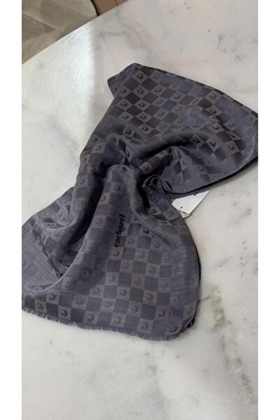 Cacharel K. Logolu İpek Koton Jakar Etol Şal Füme