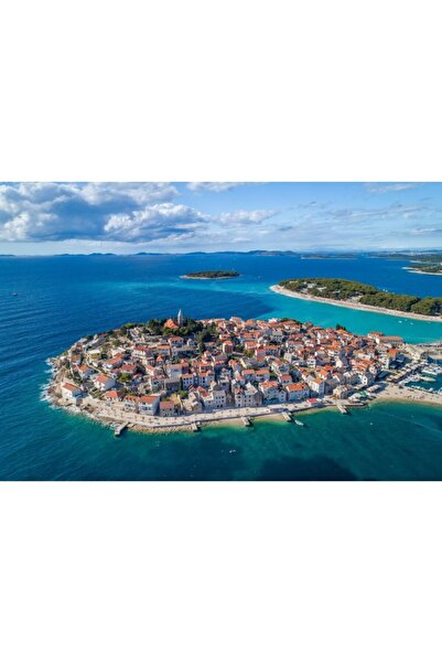Zumzeria Tablou Canvas Divine Seaside Town In Croatia, 80x50cm, tabloucanvas1...
