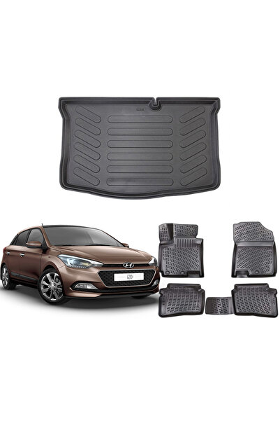 Rizline Hyundai I20 2015-2020 3d Havuzlu Paspas Ve Bagaj Havuzu Siyah