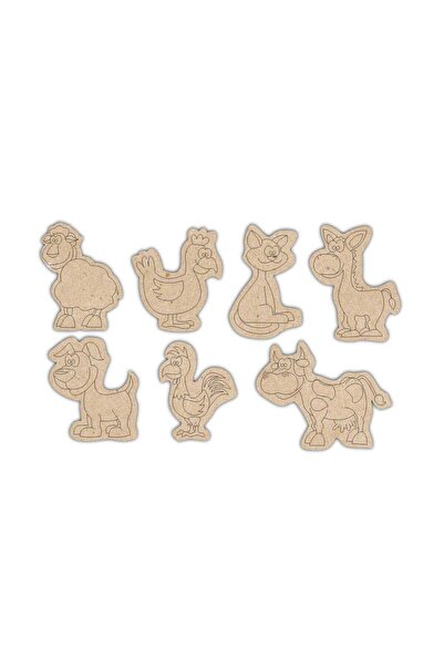 birlazer Ahşap 7 li Set Hayvanlar Boyama Eğitici Montessori Çocuk Gelişim Oyu...