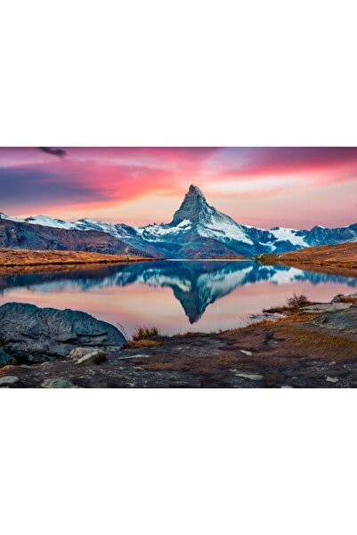 Zumzeria Tablou Canvas Captivating Autumn Scene Of Swiss Alps, 80x50cm, tabloucanvas436, Zumzeria ®